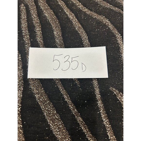 JM Collection Black Bronze Zebra Print Open Front Cardigan Tank Top Set SZ M - Picture 8 of 8